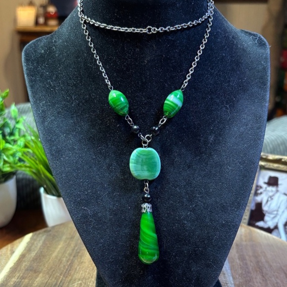 Awesome green glass necklace